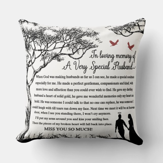 In Loving Memory/Husband   Throw Pillow (Front)