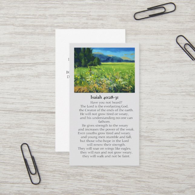 In Loving Memory Isaiah 40:28-31 Sympathy Card (Front/Back In Situ)