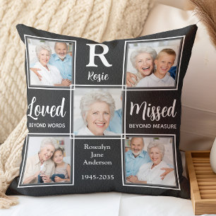 In Loving Memory Keepsake 5 Photo Memorial Throw Pillow