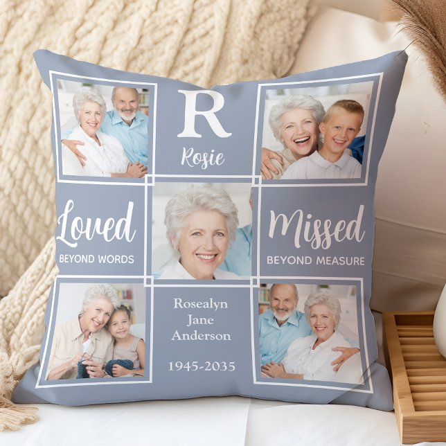 In Loving Memory Keepsake Photo Memorial Throw Pillow (Creator Uploaded)