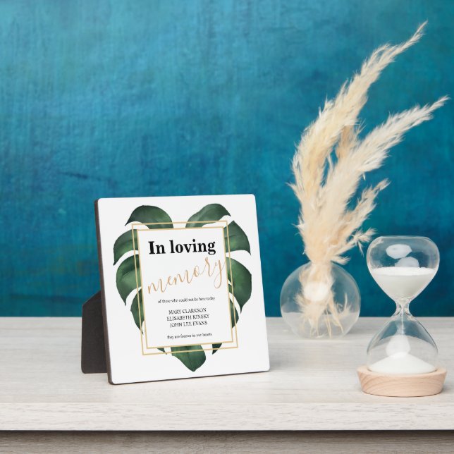 In loving memory Leaf wedding sign Tabletop Plaque (Insitu)