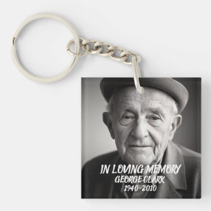 In loving memory memorial custom photo keychain