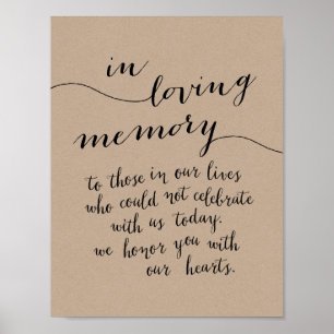 In loving memory memorial, funeral, Rustic Poster