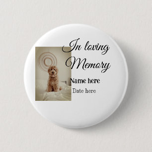 In loving memory memorial keepsake add pet name 2 inch round button