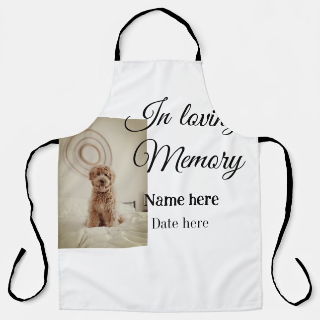 In loving memory memorial keepsake add pet name apron (Front)