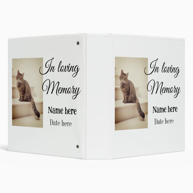 In loving memory memorial keepsake add pet name binder (Background)
