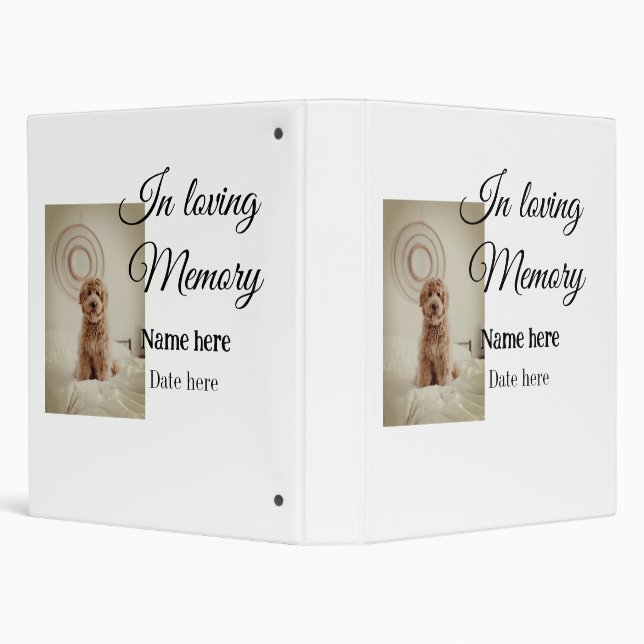 In loving memory memorial keepsake add pet name binder (Background)