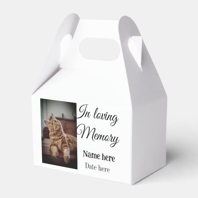 In loving memory memorial keepsake add pet name favor box (Front Side)