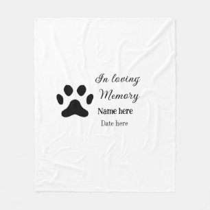 In loving memory memorial keepsake add pet name fleece blanket