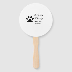 In loving memory memorial keepsake add pet name hand fan
