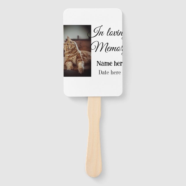 In loving memory memorial keepsake add pet name hand fan (Front)