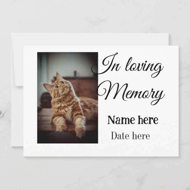 In loving memory memorial keepsake add pet name invitation (Front)