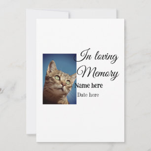 In loving memory memorial keepsake add pet name invitation