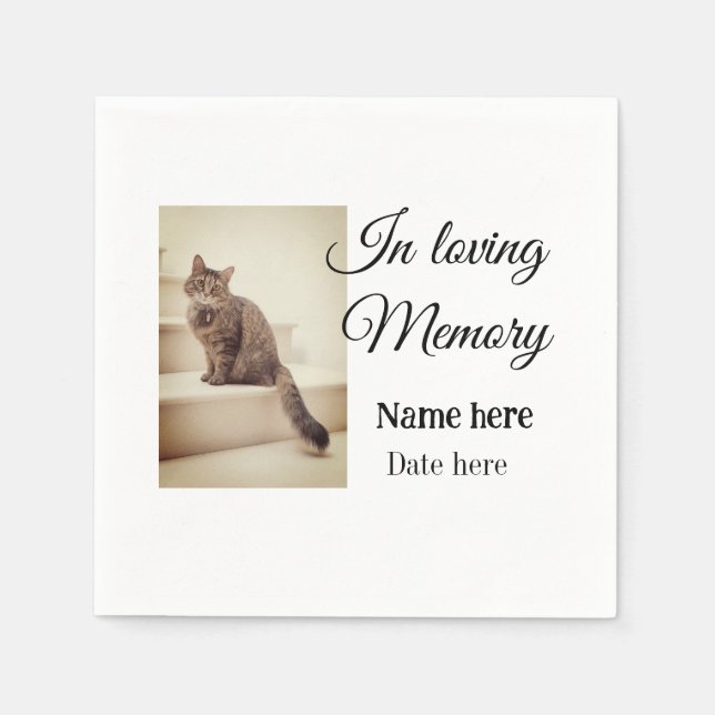In loving memory memorial keepsake add pet name napkin (Front)