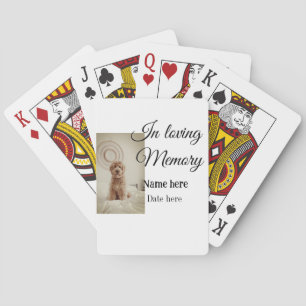 In loving memory memorial keepsake add pet name playing cards
