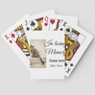 In loving memory memorial keepsake add pet name playing cards