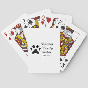 In loving memory memorial keepsake add pet name playing cards