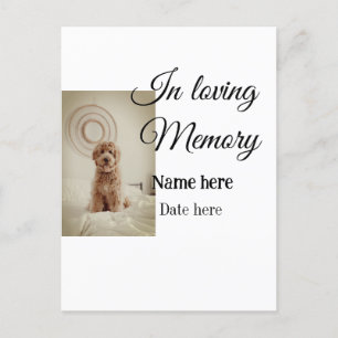 In loving memory memorial keepsake add pet name postcard