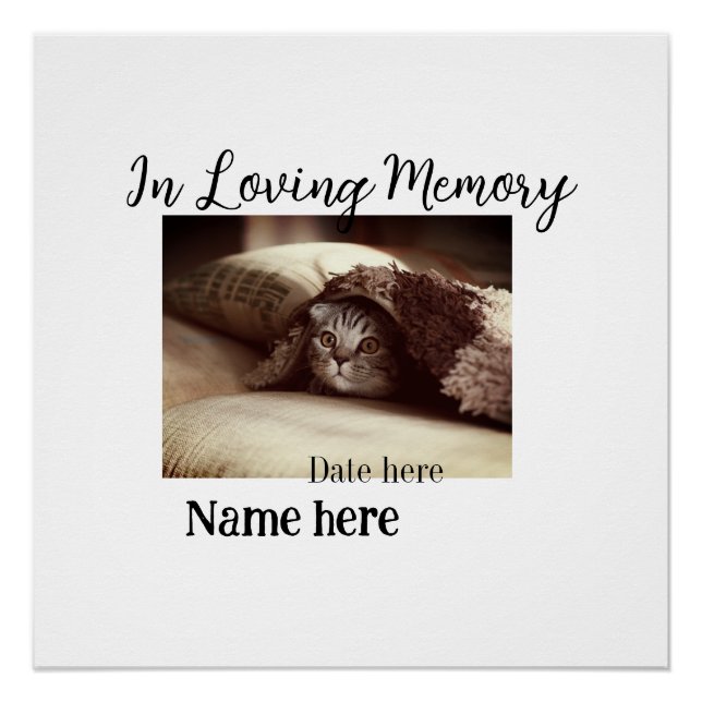 In loving memory memorial keepsake add pet name poster (Front)