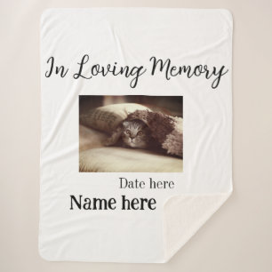 In loving memory memorial keepsake add pet name sherpa blanket