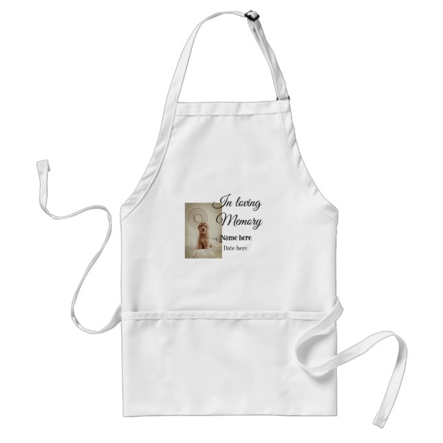 In loving memory memorial keepsake add pet name standard apron (Front)