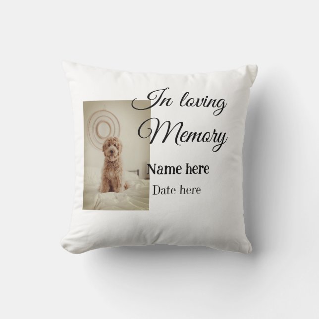 In loving memory memorial keepsake add pet name throw pillow (Front)