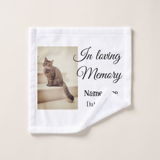 In loving memory memorial keepsake add pet name wash cloth (Wash Cloth)