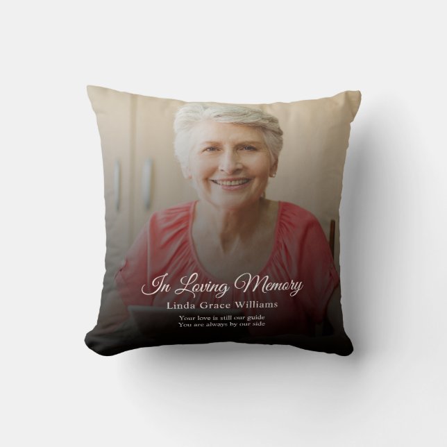 In Loving Memory Memorial Keepsake Bereavement Throw Pillow (Front)