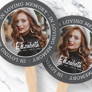 In Loving Memory Memorial Modern Custom Photo Hand Fan