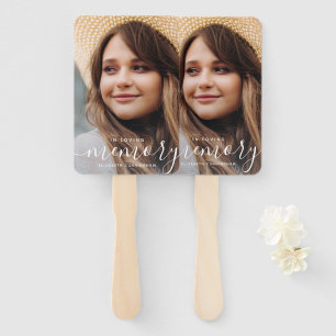 In Loving Memory Memorial Modern Elegant Photo Hand Fan