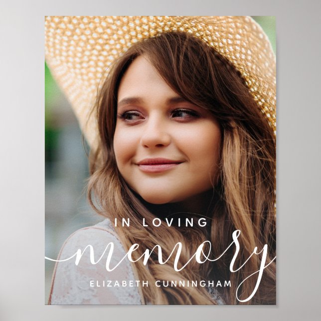In Loving Memory Memorial Modern Elegant Photo Poster (Front)