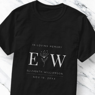 In Loving Memory Memorial Modern Quote Foliage T-Shirt