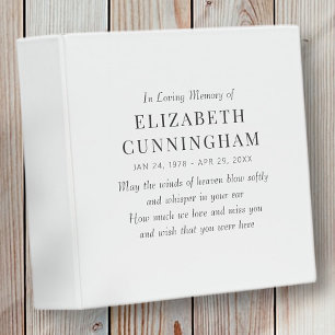 In Loving Memory Memorial Modern Simple Binder