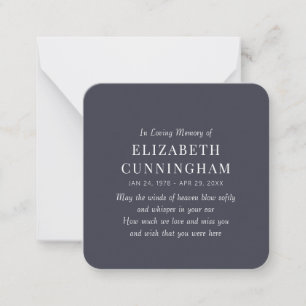 In Loving Memory Memorial Modern Simple Card