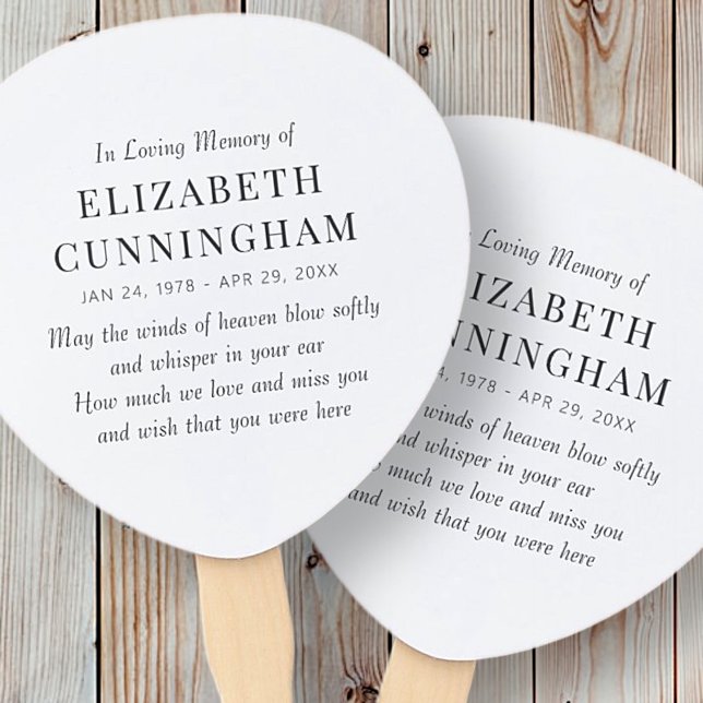 In Loving Memory Memorial Modern Simple Hand Fan (Creator Uploaded)