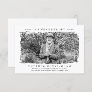 In Loving Memory Memorial Modern Simple Photo Thank You Card