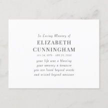 In Loving Memory Memorial Modern Simple Quote