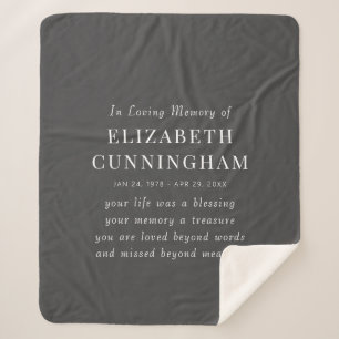 In Loving Memory Memorial Modern Simple Quote Sherpa Blanket