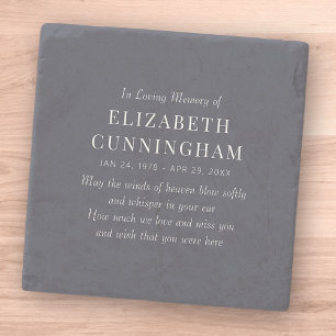 In Loving Memory Memorial Modern Simple Stone Coaster