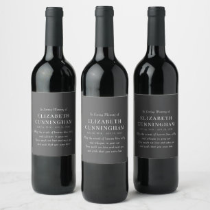 In Loving Memory Memorial Modern Simple Wine Label