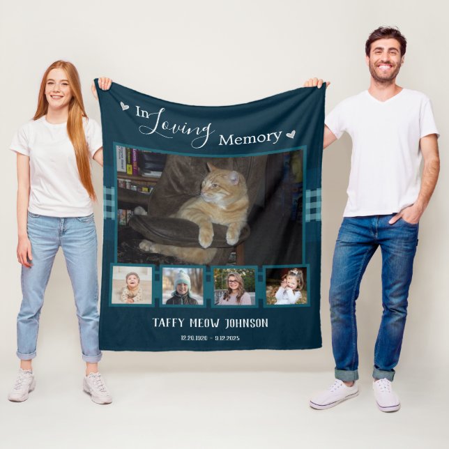 In Loving Memory Memorial photo collage Fleece Blanket (In Situ)
