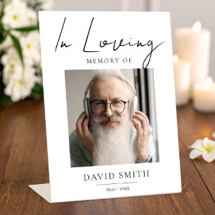 In Loving Memory - Memorial Photo for Father Pedestal Sign