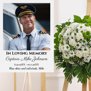 In Loving Memory Memorial Photo Funeral Aviation  Poster