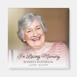 In Loving Memory Memorial Photo Funeral Keepsake Magnet