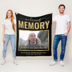 In Loving Memory Memorial Picture Fleece Blanket