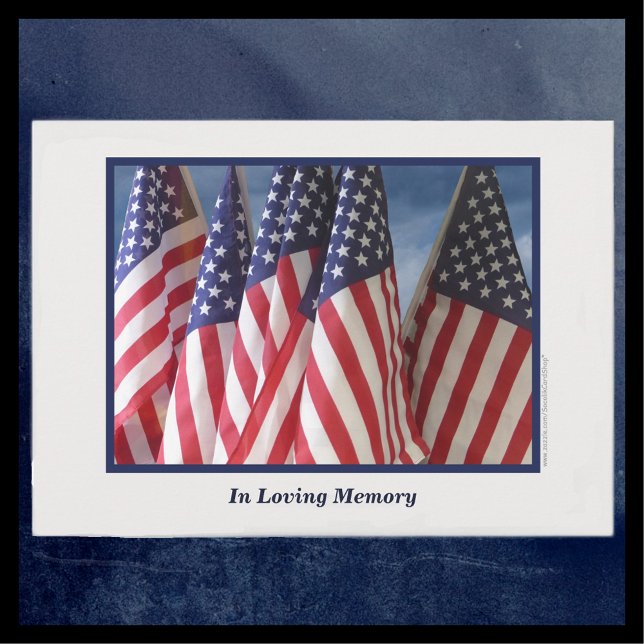 In Loving Memory, Memorial Service, American Flags Invitation (Creator Uploaded)