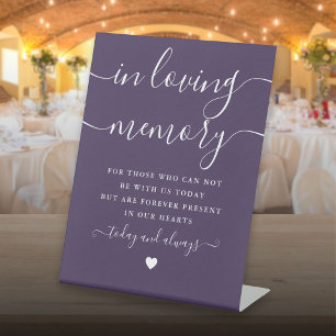 In Loving Memory Memorial Sign Purple Wedding