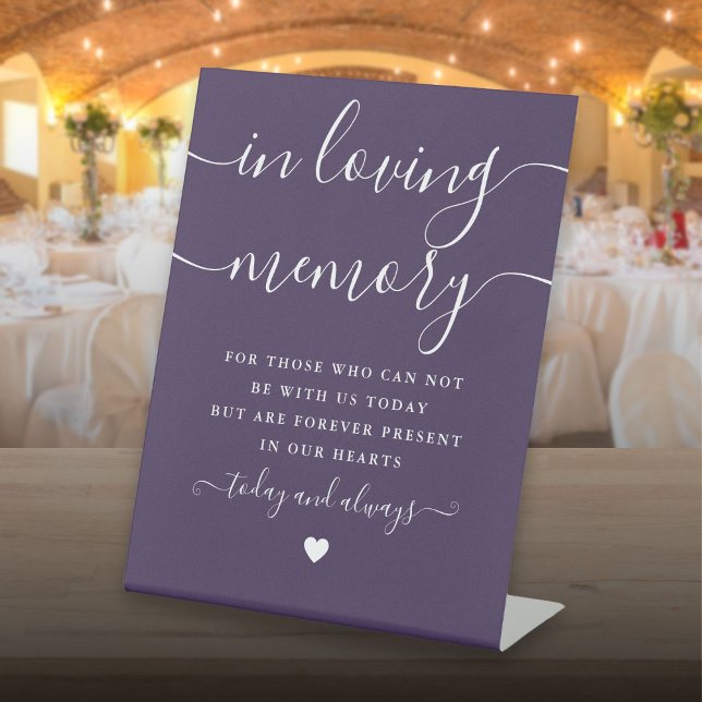 In Loving Memory Memorial Sign Purple Wedding (In Loving Memory Memorial Sign Purple Wedding)