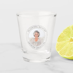 In Loving Memory Memorial Simple Elegant Photo Shot Glass