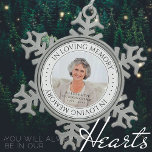 In Loving Memory Memorial Simple Elegant Photo Snowflake Pewter Christmas Ornament<br><div class="desc">This simple and classic design is composed of serif typography and add a custom photo.</div>